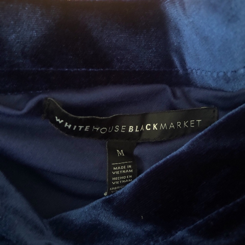 Blue velvet off the shoulder top - Picture 2 of 3